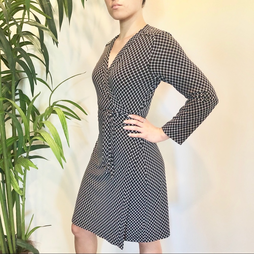 Calvin Klein Black and White Wrap Dress